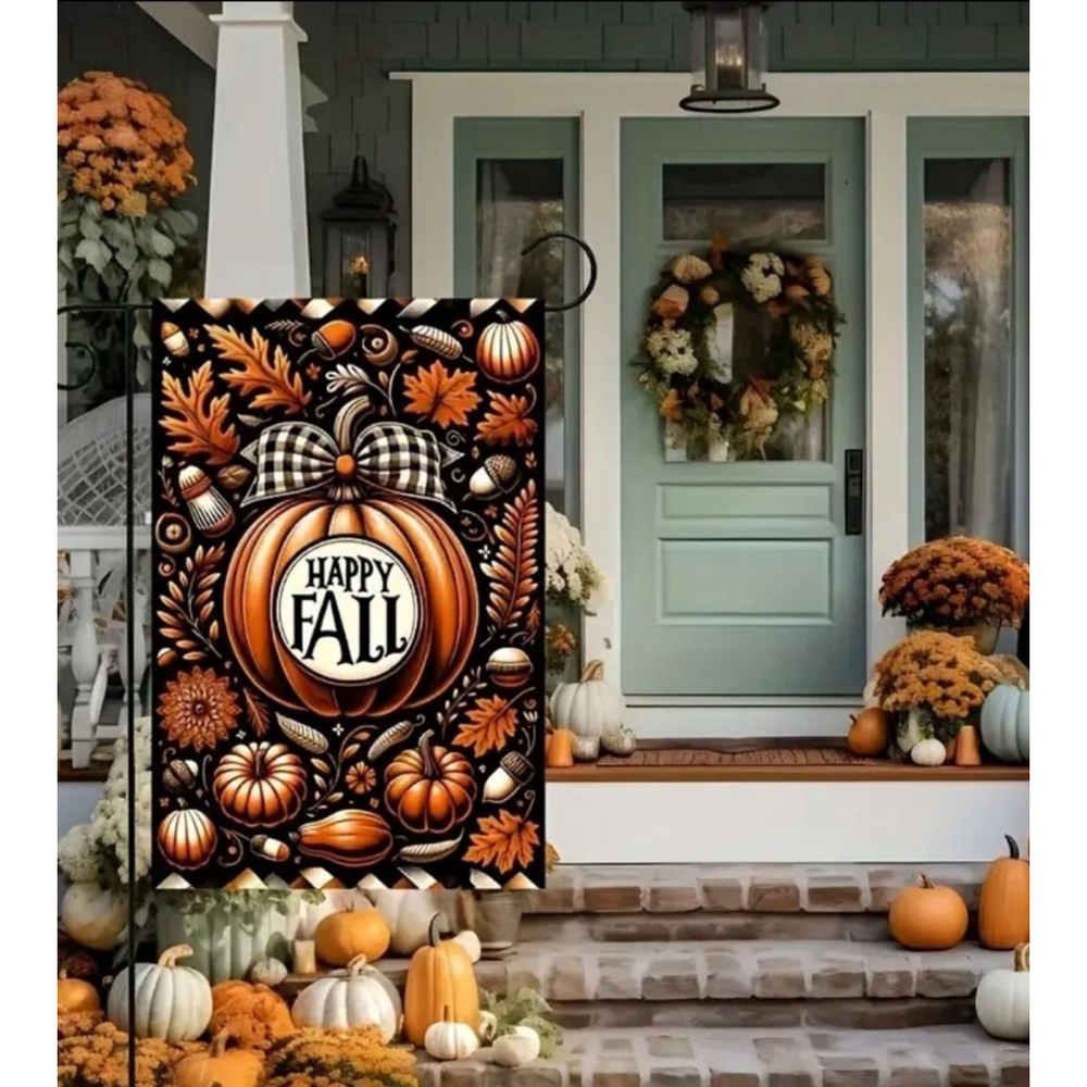 Garden Flag, Fall, Orange, 12in/30cm x 18in/45cm - Picture 2 of 3